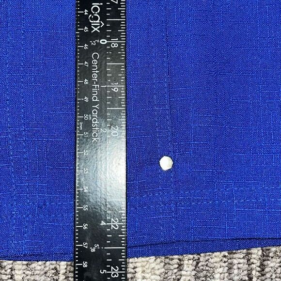 Allison Daley Womens Blazer Size 8P Blue Notch Lapel 3/4 Sleeves‎ Button Front - Picture 8 of 10